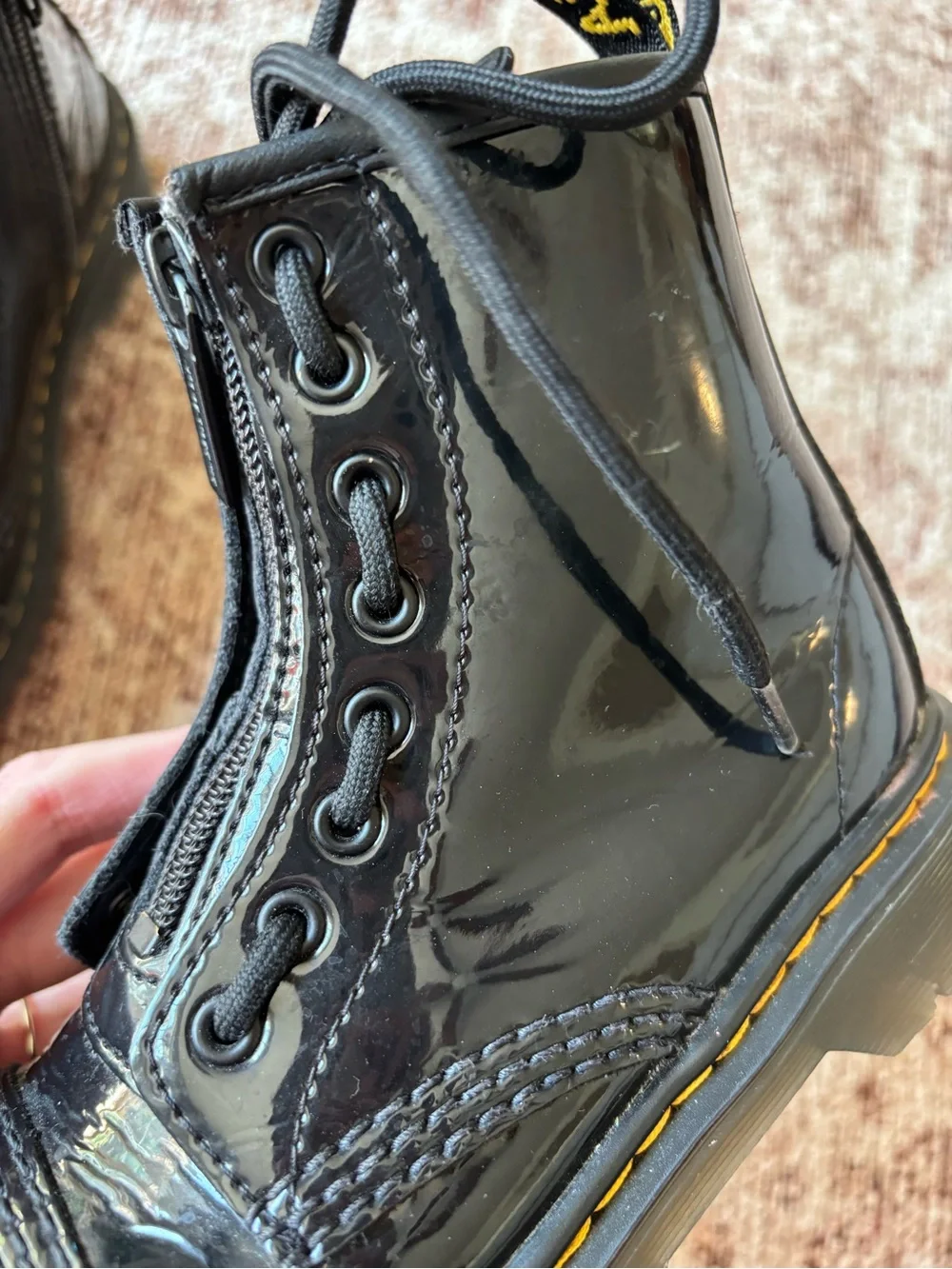 Dr Martens junior Sinclair bex patent leather Boots size 13